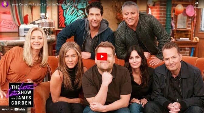 James Corden visits the cast of Friends