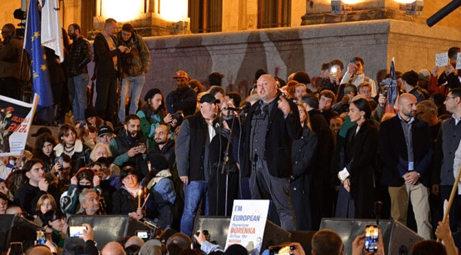 Protests erupt in Georgia over EU talks suspension