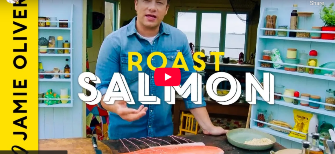 Roasted salmon & artichoke recipe by Jamie Oliver