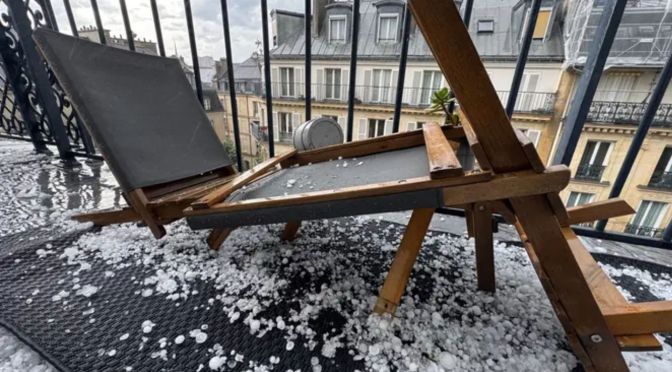 Severe hailstorm hits Paris after unseasonal spring heatwave