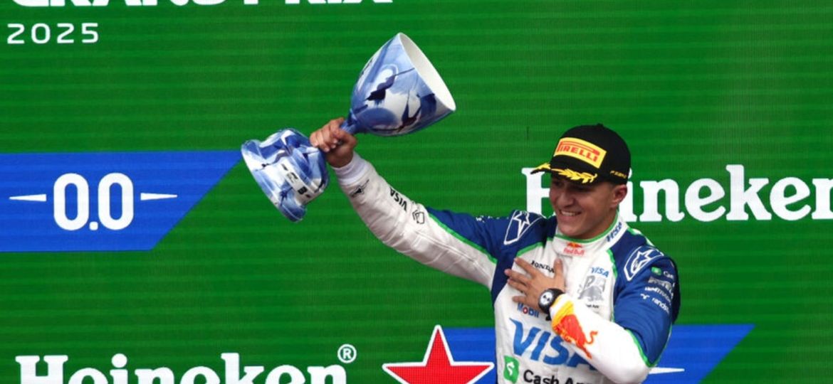 Isaak hadjar earns first f1 podium