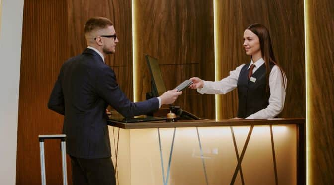 2. Checking into a hotel