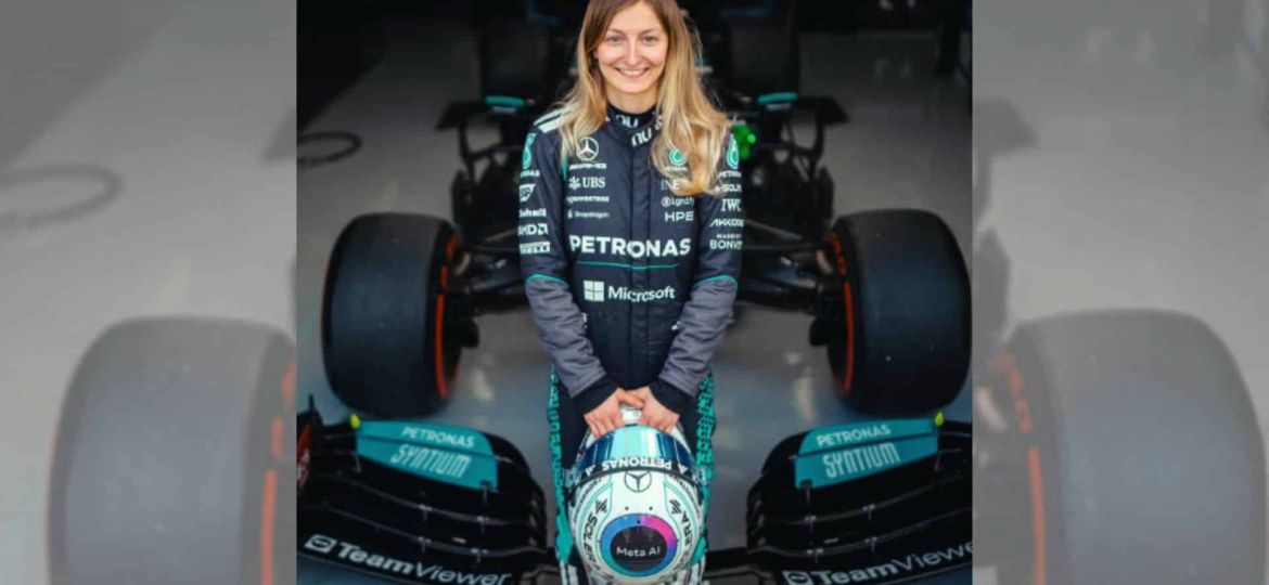 Doriane Pin becomes the first woman to drive a Mercedes Formula 1 Car