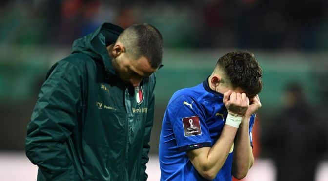 Italy fail to qualify for the World Cup for the third time in a row.
