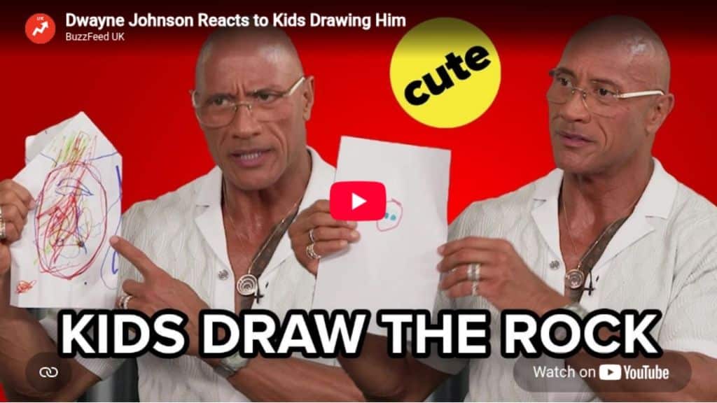 Dwayne The Rock Johnson reacts to kids drawing him