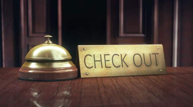 8. Checking out of the hotel