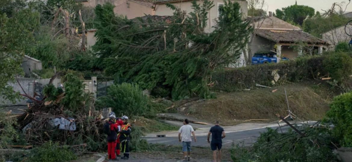 A Tornado Hits the Village of Pomas in Southern France